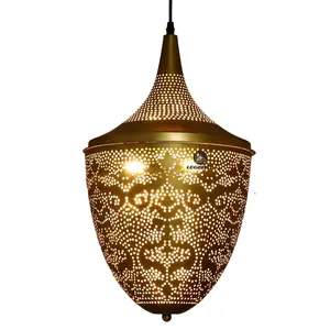 골드 아랍어 이슬람 금속 모로코 스타일 스타 펜던트 조명 램프 그늘 랜턴 램프 그늘 조명 샹들리에 판매