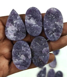 Cabujones de Cuarzo de Alta Calidad, Auténticos, con Reverso Plano, Druzy de Alta Calidad, Suministro al por Mayor, AMAN GEMS JEWELLERY, Color Play - Product Image 2