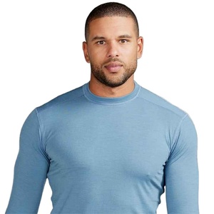 Camiseta personalizable de algodón 100% de manga larga de doble capa Vintage lavada con ácido para hombre Patrón de personaje de logotipo personalizado de alta calidad - Product Image 1