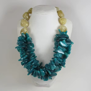 Collar de cuentas de resina de lujo, hecho a mano, de la mejor calidad, altamente pulido, hermoso y moderno, para mujeres, de la India. - Product Image 1