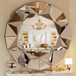 Espejo de Pared de Vidrio Hecho a Mano de Primera Calidad, Moderno y Elegante, Colgante, Ecológico, con Correa de Escalera, de Lujo, para Hotel, Resort, Dormitorio, Sala de Estar - Product Image 3
