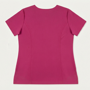 ขายส่งเสื้อสครับทางการแพทย์คอวีสีชมพูสำหรับผู้หญิงแขนสั้นหลายกระเป๋าพยาบาลชุดยูนิฟอร์มโรงพยาบาลชุดทำงานเสื้อคลุมร้านเสริมสวยสปา - Product Image 2