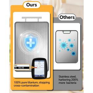 Tagliere in Titanio Puro a Doppia Faccia per Alimenti, Antiscivolo, Non Tossico, con Manico Ergonomico - Product Image 2