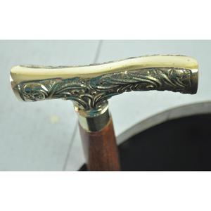 Canne de marche noire élégante en bois fait main avec gravure personnalisable et motifs durables, poignée en T, style moderne - Product Image 6