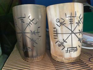Auténtica Taza de Corno Vikingo Medieval Tallada a Mano, Ecológica, para Cerveza y Cerveza Artesanal, Segura para Alimentos, Corno Natural - Product Image 4
