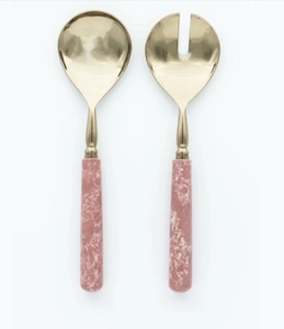 Factory Wholesale 18/10 Quality Stainless Steel <b>Salad</b> Server With Resin Beaded Handle Eco-Friendly <b>Salad</b> <b>Tools</b> Utensils Kitchen - Product Image 2
