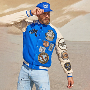 VARSITY SPORTS GEARS OEM Custom Front Sleeve Chenille Embroidery Casual Winter Woolen Vintage Letterman Baseball Varsity <b>Jackets</b> - Product Image 2
