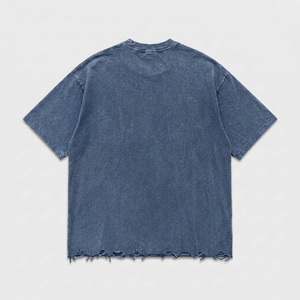 T-shirt ample en coton épais gaufré, anti-plis, écologique, respirant, effet vintage, coupe carrée, style streetwear, pour le quotidien - Product Image 5