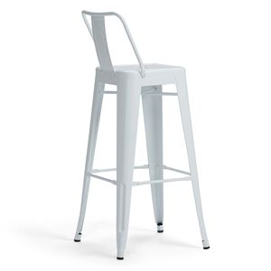 Rayne 30\" White Metal Bar <b>Stool</b> Set of 2 Elegant <b>Dining</b> Chairs - Product Image 6
