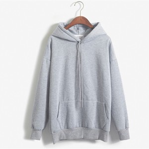 Sudadera con capucha roja extragrande, vestido con capucha de forro polar ecológico, sudadera informal de invierno para mujer - Product Image 3