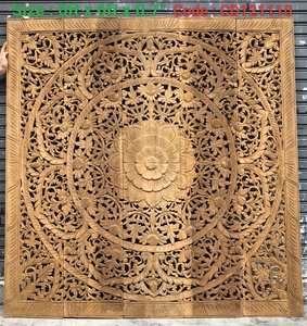 Panneaux muraux carrés en teck gravé de 6 pieds, 100 % faits à la main, haute résistance, écologiques, thème classique, décoration intérieure DIY TH - Product Image 3