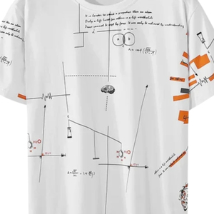 T-shirt personnalisé imprimé par sublimation, motif formule scientifique, unisexe, décontracté, en polyester, haut d'été, OEM ODM, haute qualité imprimée - Product Image 5