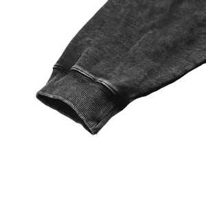 Sweat-shirt à capuche zippé unisexe personnalisé, effet délavé soleil, strass, délavé à l'acide, grammage lourd, style streetwear tendance, effet vieilli - Product Image 4