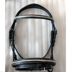 บังเหียนหนังม้าที่ทำด้วยมือและมีปุ่มนุ่มและทนทานทำด้วยมือภาษาอังกฤษเป็นมิตรกับสิ่งแวดล้อม - Product Image 1