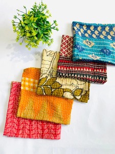 Rectangles de tissu Kantha indiens vintage, 5 pouces, pré-coupés, 100% coton, faits main, haute qualité, pack de charmes artisanaux pour table - Product Image 2