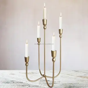 Candelabro de Metal Hecho a Mano para Diseñadores de Interiores, Decoración Navideña y de Bodas, Tendencia, Candelabro Largo Hecho en India, Zahid Exports - Product Image 1