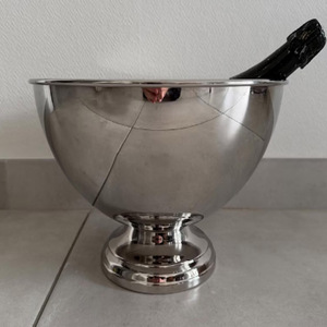 Cubo de hielo francés de cobre para champán y vino con asas de latón vintage - Product Image 6
