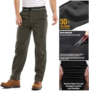 Pantalones Cargo Color Oliva para Hombre con Bolsillos con Cierre, Cintura con Cinturón, Tejido Transpirable de Poliéster para Actividades al Aire Libre - Product Image 6