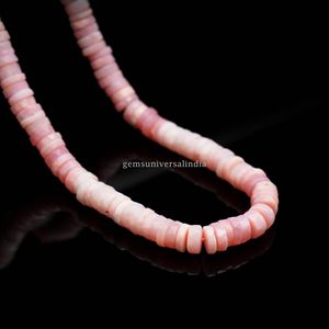 Cuentas facetadas de ópalo rosa AAA en forma de neumático Heishi de 6 mm y 7 mm, cuentas de piedras preciosas naturales en hilo de 16 pulgadas de largo para la fabricación de joyas al por mayor - Product Image 3