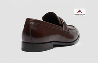 Chaussures de ville de luxe pour hommes, mocassins bordeaux en python gaufré avec bride décorative, bout rond poli, pour affaires et occasions formelles