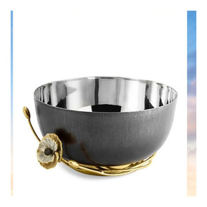 Ensemble de bols en acier inoxydable poli miroir moderne avec support artistique, vaisselle durable résistante à la rouille pour la restauration et le traiteur - Product Image 3