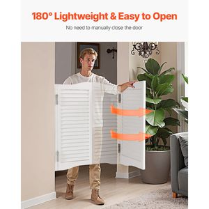 Kit Cerniere per Porte a Battente Interne in Legno di Pino Premium, 32"W X 36"H, con Parte Superiore Arcuata, per Porte Doppie Stile Saloon, Superficie Verniciata - Product Image 4