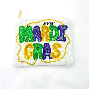 Pochette à monnaie perlée artisanale, faite main, créative, avec fermeture éclair, multicolore, sac de danse, motif nœud, pochette à perles de cristal - Product Image 6