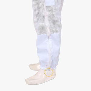 Pantalones de Apicultura Transpirables de Algodón de Alta Calidad con Cierre de Cremallera, Ajuste Holgado, Resistentes a Picaduras, Blancos - Product Image 1