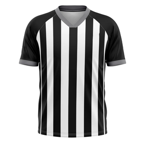 Chemise d'arbitre de football, de volley-ball et de basketball personnalisable en polyester 100% à rayures colorées avec logo personnalisé - Product Image 1