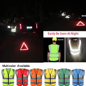 Gilet de sécurité réfléchissant haute visibilité pour moto, vêtements de travail réfléchissants, gilet de travail multi-poches pour hommes - Product Image 4