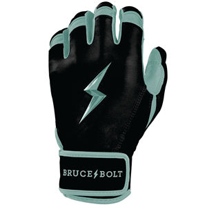 ถุงมือตีเบสบอล BRUCE-BOLT คุณภาพพรีเมียม หนัง Cabretta หนา 0.09 มม. สีดำ-เขียวมิ้นท์ บุฟองน้ำ ปิดด้วยแถบตีนตุ๊กแก ใช้ได้ทั้งมือซ้ายและขวา สำหรับทุกเพศ - Product Image 5