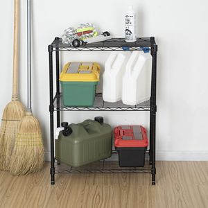 Estante de Alambre de 3 Niveles de Alta Resistencia, Capacidad de 750 Libras, Color Negro - Product Image 3
