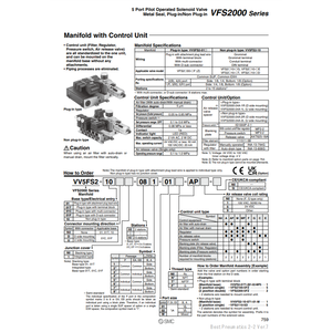 Pièces pneumatiques VV5FS2-01T1-111-02 de collecteur pneumatique SMC - Product Image 1