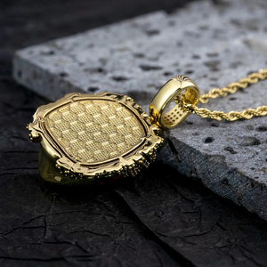 Pendentif enfant plaqué or jaune massif de qualité supérieure, motif Bob l'éponge, style hip-hop urbain tendance - Product Image 3