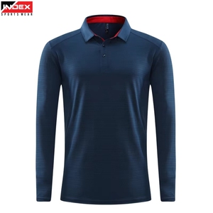 Polo à manches longues brodé sur mesure pour hommes, fabricant de vêtements décontractés en mélange de coton pour hommes - Product Image 1