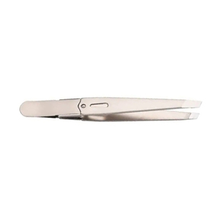 Pinzas de depilación de alta calidad, pinzas para cejas con punta inclinada, pinzas para cejas de acero inoxidable con punta inclinada y agarre plano. - Product Image 3