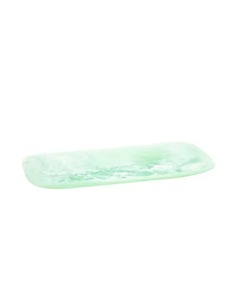 Plateau décoratif rond en résine, motif fait main, surface polie, idéal pour la présentation sur table, tons gris, blanc, jaune - Product Image 6