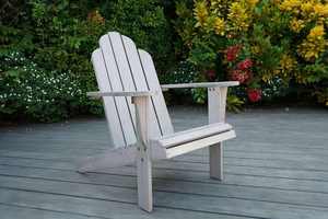 Chaise longue de jardin en bois Adirondack, sièges d'extérieur, style rustique durable, design à pieds effilés - Product Image 3
