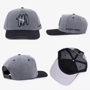 Casquette de golf de haute qualité OEM ODM, casquette de baseball structurée à 5 panneaux, logo brodé personnalisé, noir gris, gorras pour hommes, femmes, unisexe - Product Image 5