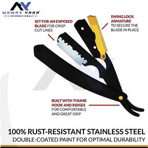 Navaja de Afeitar Recta de Acero Inoxidable para Barbería, Antioxidante, para Salones de Belleza Profesionales - Product Image 2