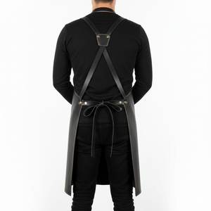 Waterproof Leather <b>Apron</b> for Kitchen <b>BBQ</b> Grill Durable Heat Resistant <b>Apron</b> Bulk Supply OEM Customization LPN-0250 - Product Image 3