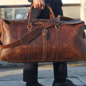 Genuine <b>Leather</b> <b>Duffle</b> <b>Bag</b> Monogrammed Weekender <b>Bag</b> Personalized <b>Leather</b> Travel <b>Duffle</b> Large Capacity Luxury Carrying <b>Bag</b> - Product Image 2