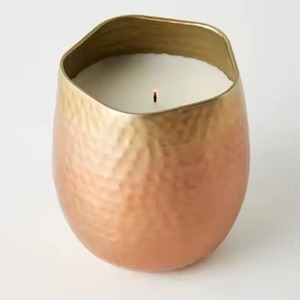 Premium Metal Candle Jar Decorative Candle Holder Container Home Fragrance Table Decor Accent - Product Image 4