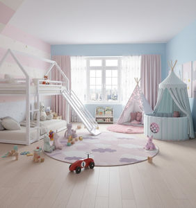 Cama litera doble sobre doble de madera de pino maciza moderna para niños con almacenamiento, ecológica, duradera, convertible con tobogán y escalera - Product Image 4