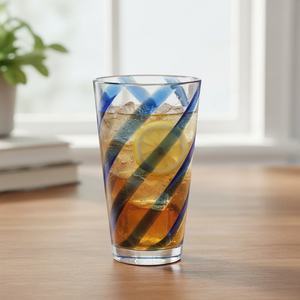 [Holar] Vasos de Plástico Reutilizables de 20 oz, Transparentes, con Diseño de Rayas Azules en Espiral, Resistentes a los Golpes, Hechos en Taiwán, para Fiestas al Aire Libre y Junto a la Piscina - Product Image 5
