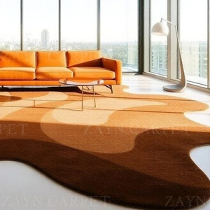 Luxury Decorative Rug Hand Tufted Woolen Abstract Brown Gradient Indoor Outdoor Rug Home Decor Modern Abstract Pattern Rug - Product Image 3