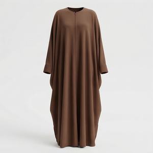 2025 OEM Kimono Abaya pour femmes musulmanes, en tissu polyester épais, doux et très extensible, col en V, manches longues, pour fêtes, Ramadan, mariages - Product Image 1