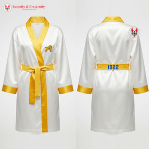 เสื้อคลุมผ้าซาตินถักนิตติ้งสีน้ำเงินรอยัลทองคำ ซิกมาแกมมาโร |   SGRho Elegant Special Edition เป็นมิตรกับสิ่งแวดล้อม น้ำหนักเบา 100% - Product Image 5