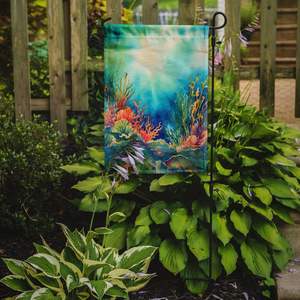 Bandera de jardín de algas marinas Multicolor, bandera decorativa para patio, obra de arte para camas de flores, tamaño de jardín - Product Image 2