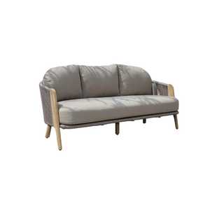 Conjunto de Sofás para Exteriores Cayman Premium con Madera de Teca Sólida y Tejido de Cuerda - Product Image 3